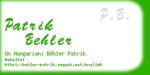 patrik behler business card